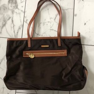 Michael Kors Brown Canvas Shoulder Bag Purse
